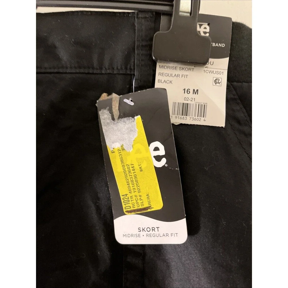 Lee Womens Black Mid Rise Regular Fit Cargo Skort With Pockets Size 16 M